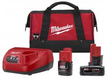 Milwaukee 48-59-2424P - M12™ REDLITHIUM™ CP 2.0Ah & XC 4.0Ah Battery and Charger Starter Kit