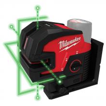 Milwaukee 3624-20 - M12™ Green Laser – Cross Line & 4-Points