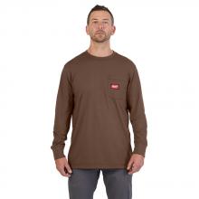 Milwaukee 606BR-S - GRIDIRON™ Pocket T-Shirt - Long Sleeve Brown S