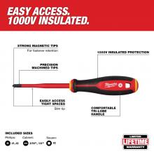 Milwaukee 48-22-2206 - 6pc 1000V Insulated Slim Tip Screwdriver Set