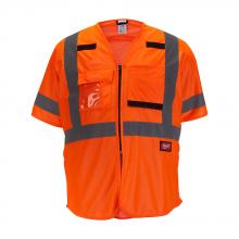 Milwaukee 48-73-5145 - Class 3 High Visibility Orange Safety Vest - S/M