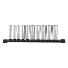 Milwaukee 48-22-9505 - 10pc 3/8 in. Metric Deep Well Sockets with FOUR FLAT™ Sides