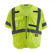 Milwaukee 48-73-5132 - Class 3 High Visibility Yellow Mesh Safety Vest - L/XL