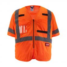 Milwaukee 48-73-5138 - Class 3 High Visibility Orange Mesh Safety Vest - 4XL/5XL