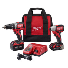 Milwaukee 2799-82CX - M18™ Compact Brushless Hammer Drill/Brushless Impact Combo Kit (2 Tool)-Reconditioned