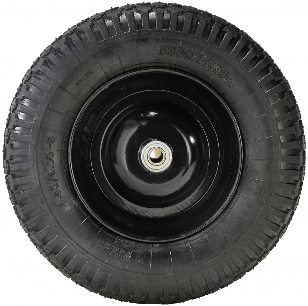 Wheel and studded rubber tire