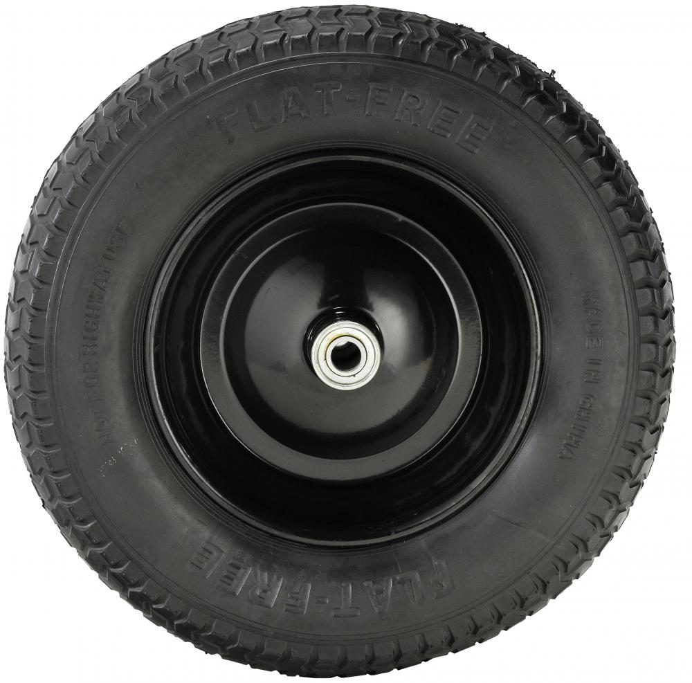 Wheel and flat free studded rubber tire