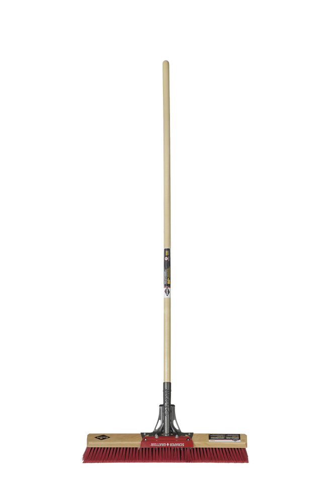 Push broom with scraper Multi-surface, 24in, wood handle, lh, Garant Pro