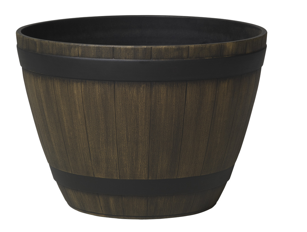 Pot Wine Barrel, HDR 15&#34;, kentucky walnut color