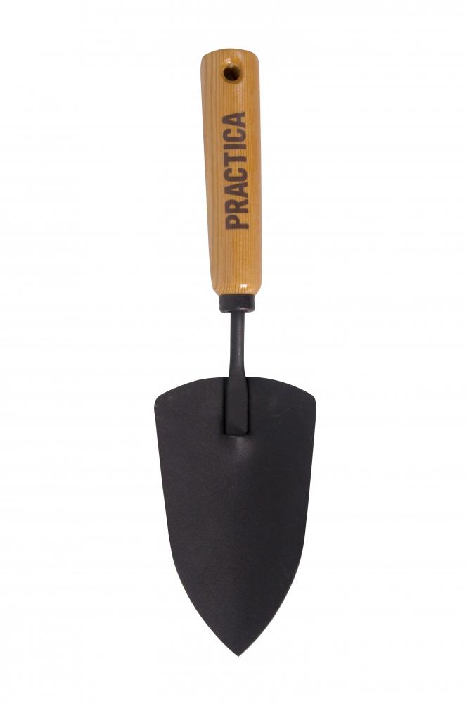 Hand trowel, wooden handle. Practica