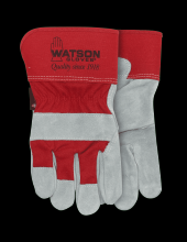 Watson Gloves 104-M - MEAN MOTHER SPLIT COWHIDE COTTON DRILL BACK COMBO - M