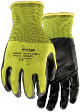 Watson Gloves 396X6-L - LIGHT ARTILLERY POLY LINER FLAT NITRILE 6 PACK - LARGE