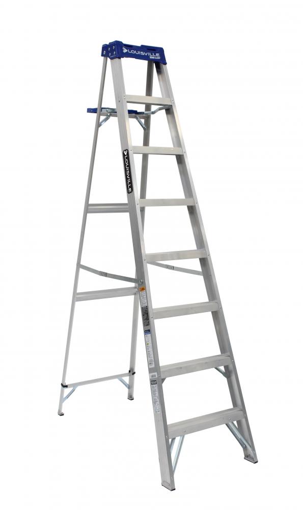 8&#39; Aluminum Step Ladder, w/Molded Pail Shelf, Type I, 250 lb Load Capacity