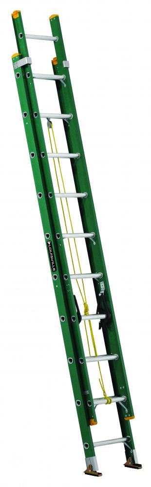 20&#39; Fiberglass Extension Ladder, Type II, 225 lb Load Capacity