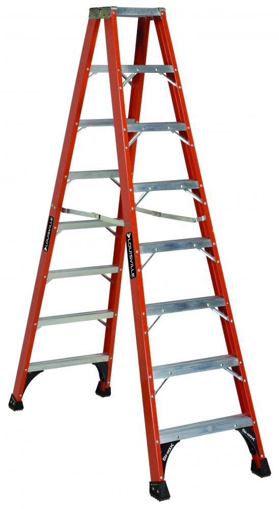 8&#39; Fiberglass Twin Step Ladder, Type IAA, 375 lb Load Capacity