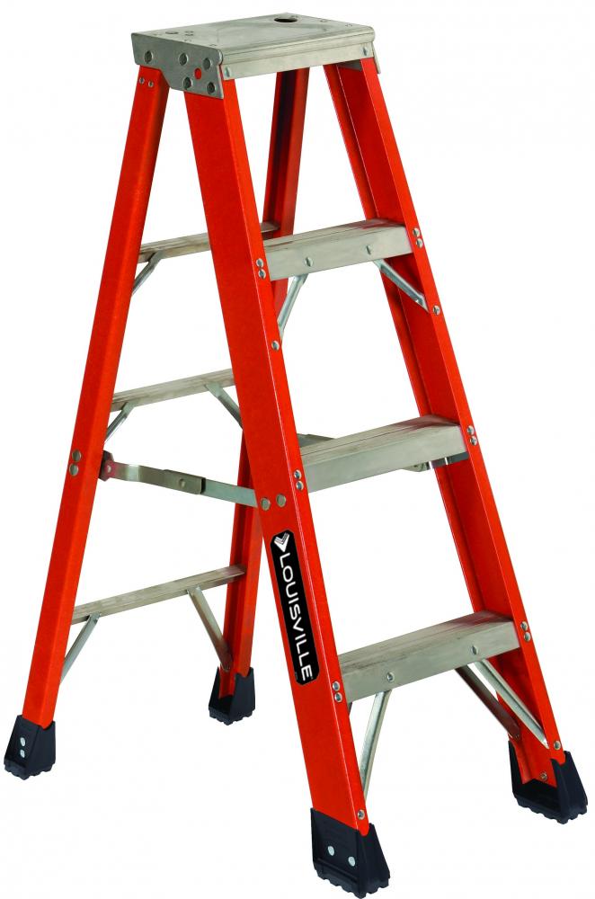 4&#39; Fiberglass Step Ladder, w/ Metal Top, Type IAA, 375 lb Load Capacity