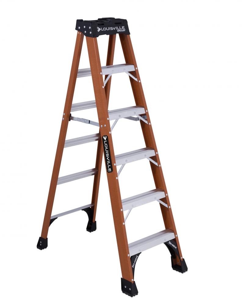 6&#39; Fiberglass Step Ladder, Type IAA, 375 lb Load Capacity