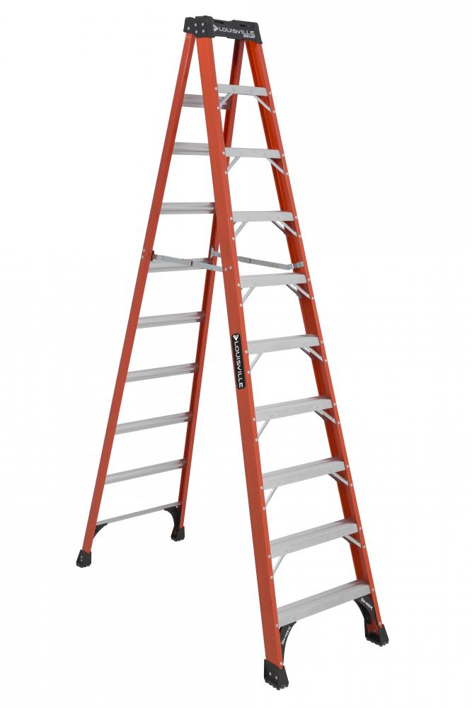 10&#39; Fiberglass Step Ladder, Type IAA, 375 lb Load Capacity