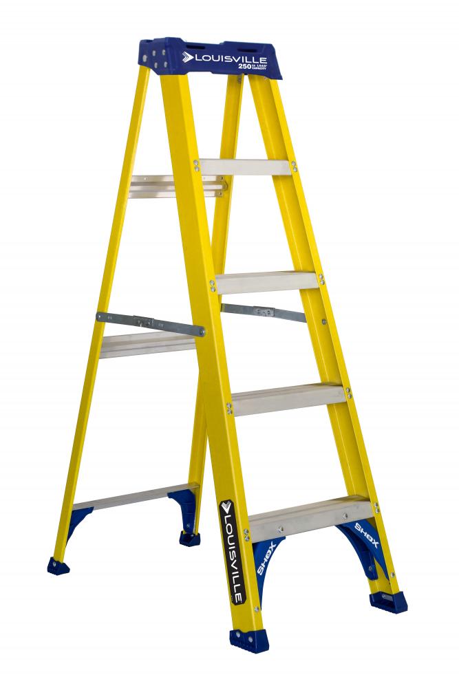5&#39; Fiberglass Step Ladder, Type I, 250 lb Load Capacity
