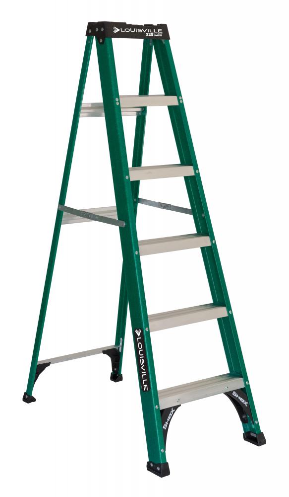 6&#39; Fiberglass Step Ladder, Type II, 200 lb Load Capacity