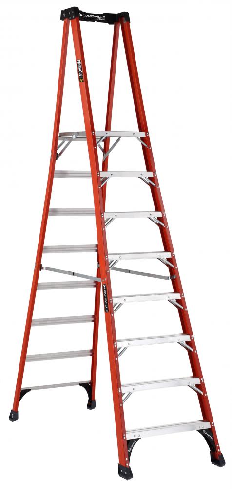 8&#39; Fiberglass Pinnacle Pro Platform Platform Ladder, Type IAA, 375 Load Capacity