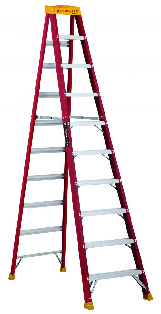 10&#39; Fiberglass Step Ladder, Type IA, 300 lb Load Capacity