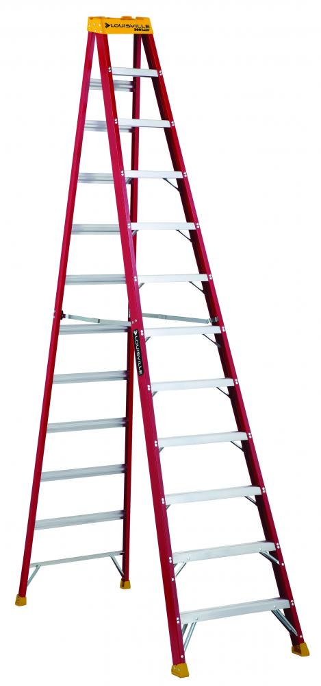 12&#39; Fiberglass Step Ladder, Type IA, 300 lb Load Capacity