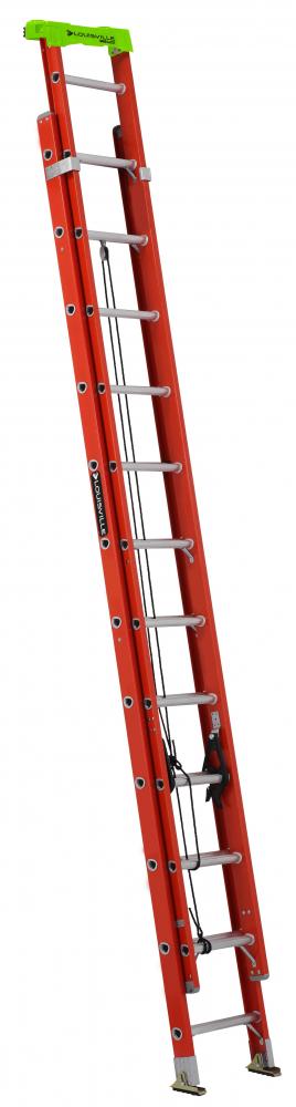 24&#39; Fiberglass Extension Ladder, w/ProTop, Type IA, 300 lb Load Capacity