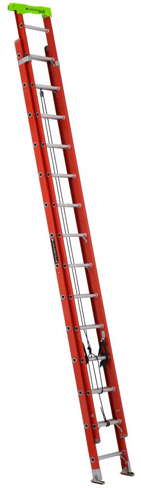 28&#39; Fiberglass Extension Ladder, w/ProTop, Type IA, 300 lb Load Capacity