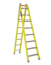 Louisville Ladder Corp FXC1208 - 8' Fiberglass Step to Straight Ladder, Type IAA, 375 lb Load Capacity