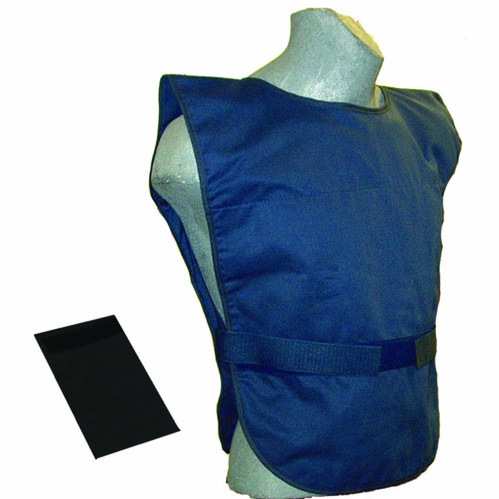 QWIK COOLER Vest with cooling pack inserts, navy blue 100% cotton.Size: Fit Small to Large