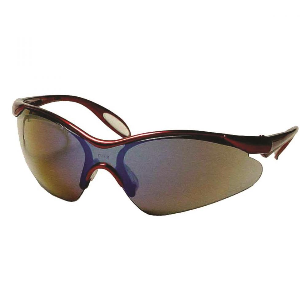 Miranda Burgundy Frame w/paddle temples, blue mirrored CSA