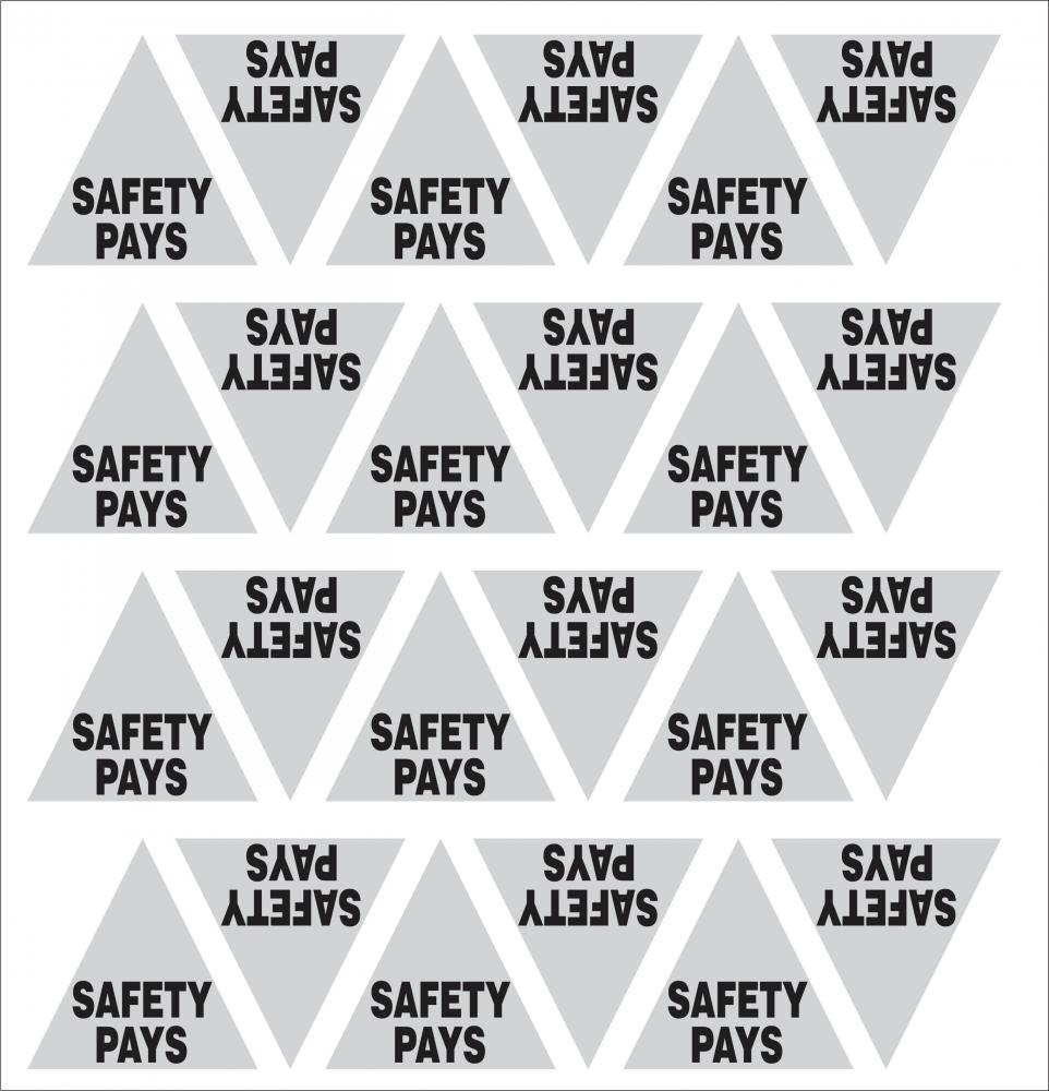 &#34;SAFETY PAYS&#34; Reflective triangle, 2&#34; x 2&#34; x 2&#34;