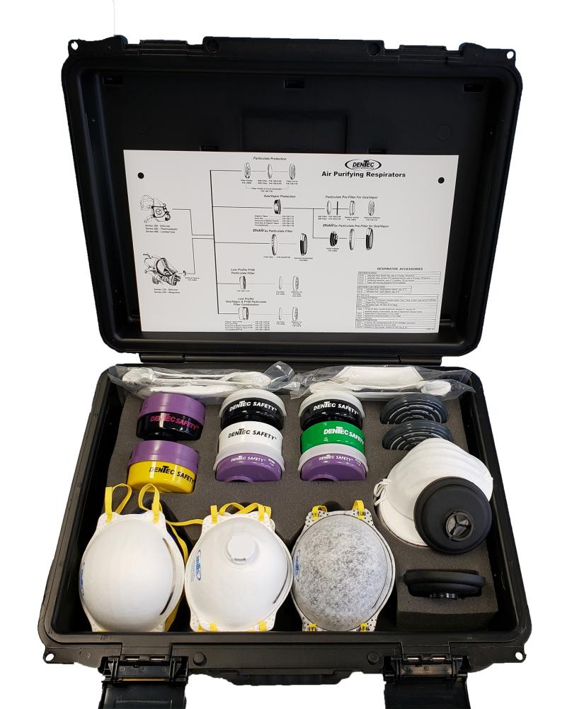 Respirator Sample case consists of masks, cartridges, filters