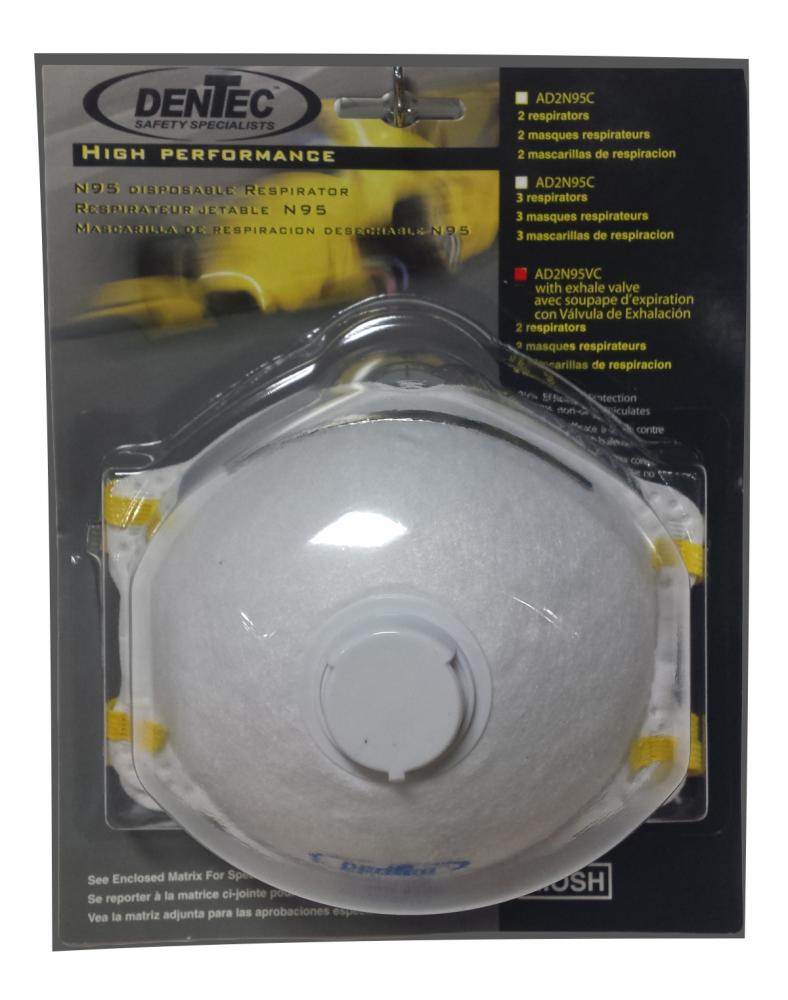 Comfort-Ease N95 Disposable Respirator with Exhale Valve 2/Blister Pack