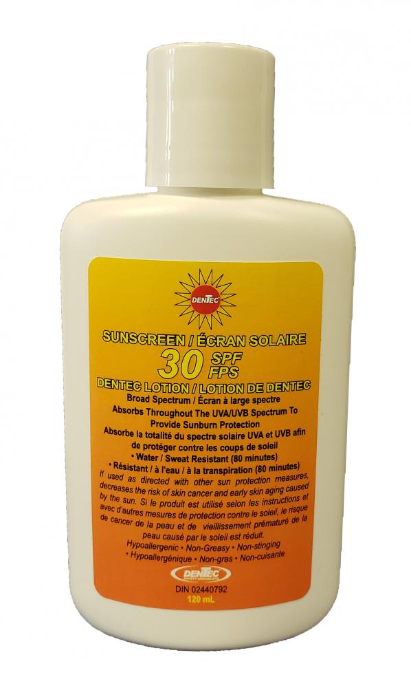 Dentec Sunscreen Lotion,120ml (4oz) Bottle SPF 30 (12 / box)