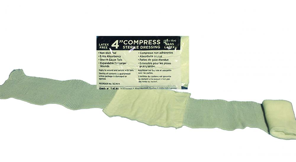 COMPRESS/PRESSURE DRESSINGS - STERILE - 4&#34; X 4&#34; (10cm x 10cm)