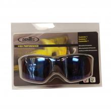 Dentec 12E93204CAM - CNC Blue Mirror lens w/ratchet & adjustable temples in clam shell, CSA