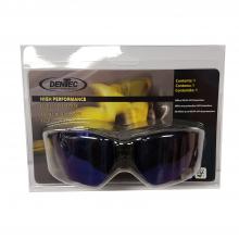 Dentec 12E93704CAM - Miranda Black frame, blue mirror lens in clam shell, CSA