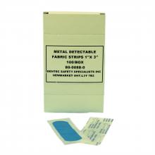 Dentec 80-0088-0 - METAL DETECTABLE FABRIC STRIPS - BLUE - 1" X 3" (2.5cm x 7.5cm)(100/BOX)