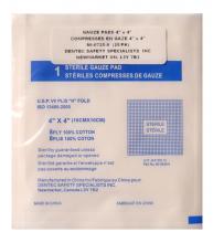 Dentec 80-0725-0 - GAUZE PADS STERILE - 4" X 4" (10cm x10cm)