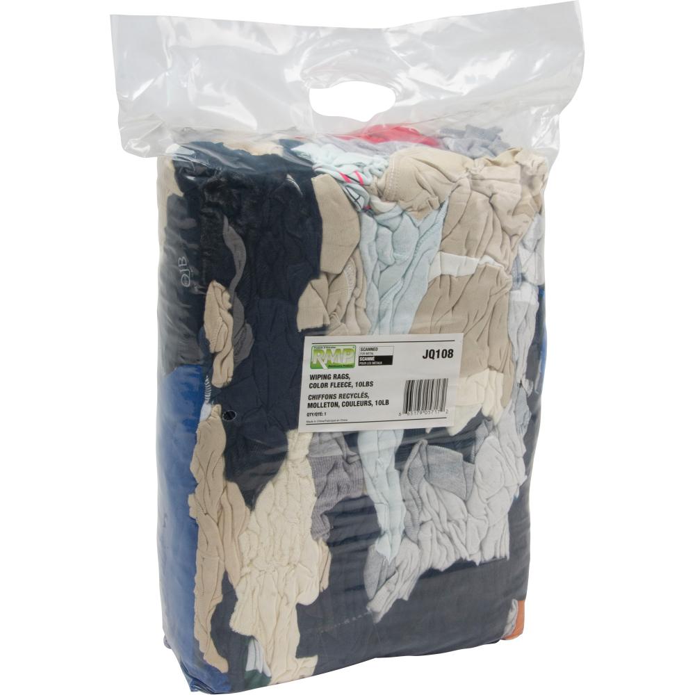 WIPING RAGS, COLOR FLEECE, 10LB