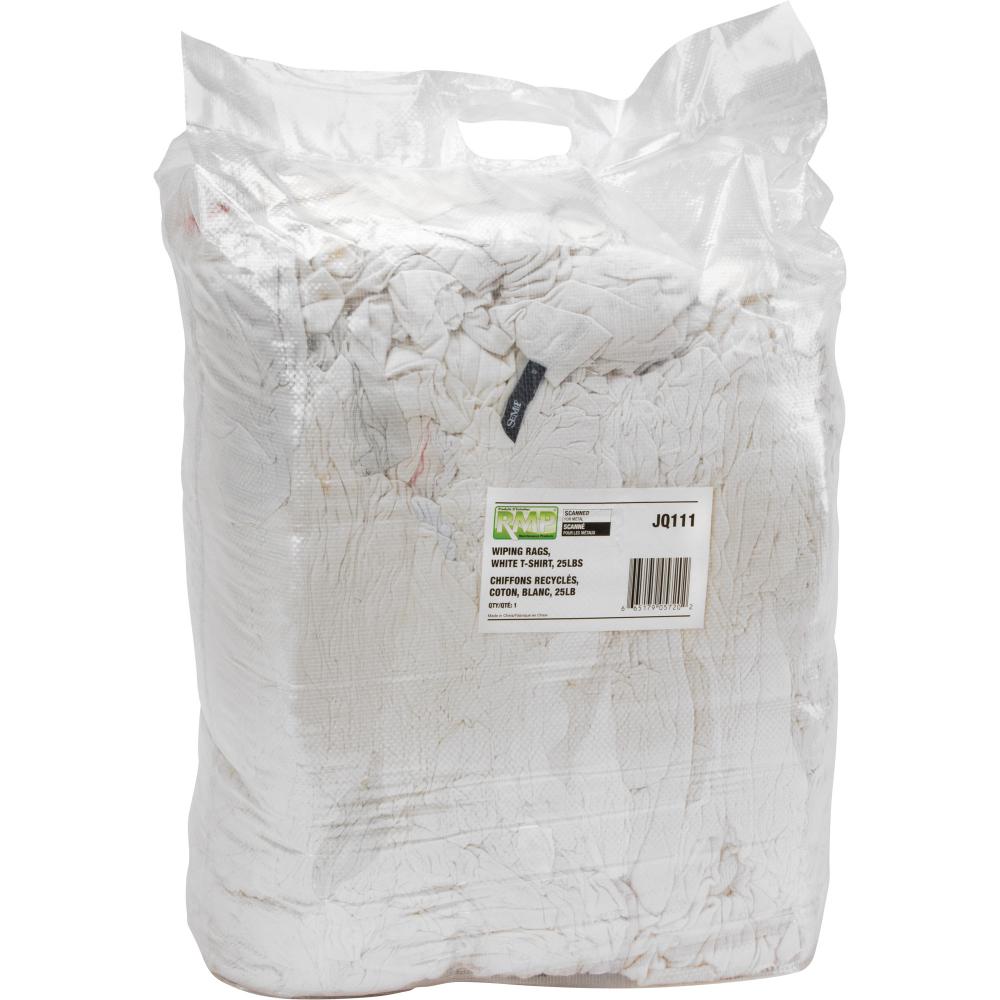 WIPING RAGS,WHITE COTTONT-SHIRTS,25LBS