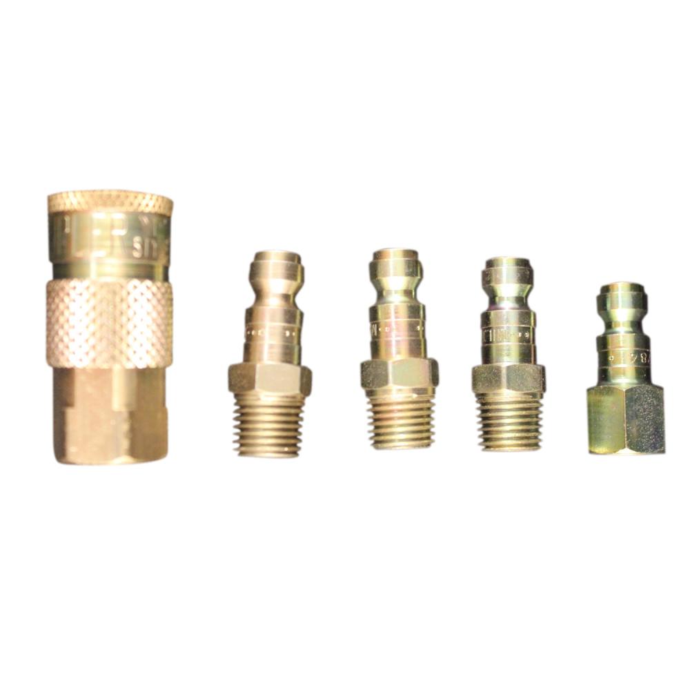 1/4&#34; NPT T-Style Coupler and Plug (5/card)