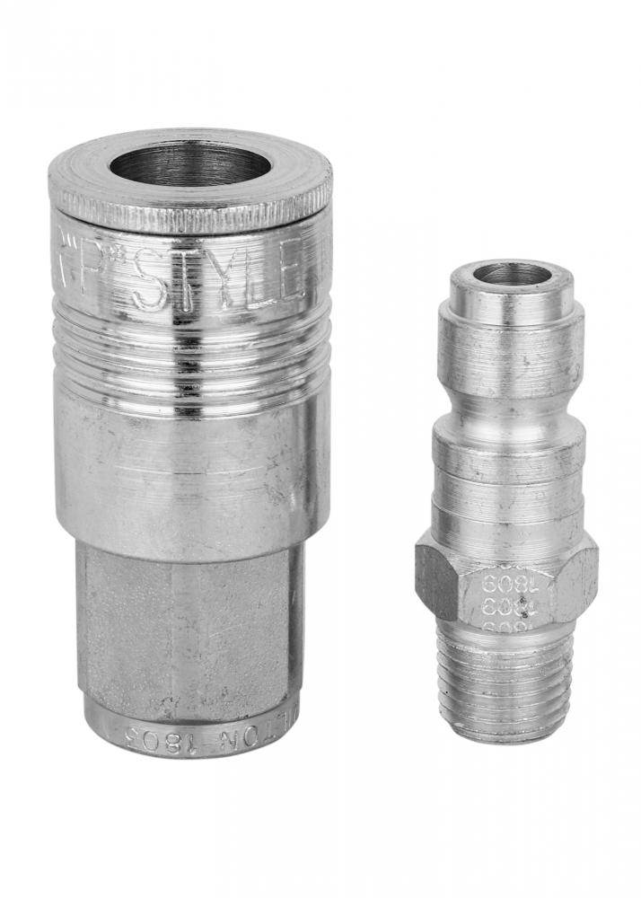 1/4&#34; NPT P-Style Coupler and Plug (2/card)