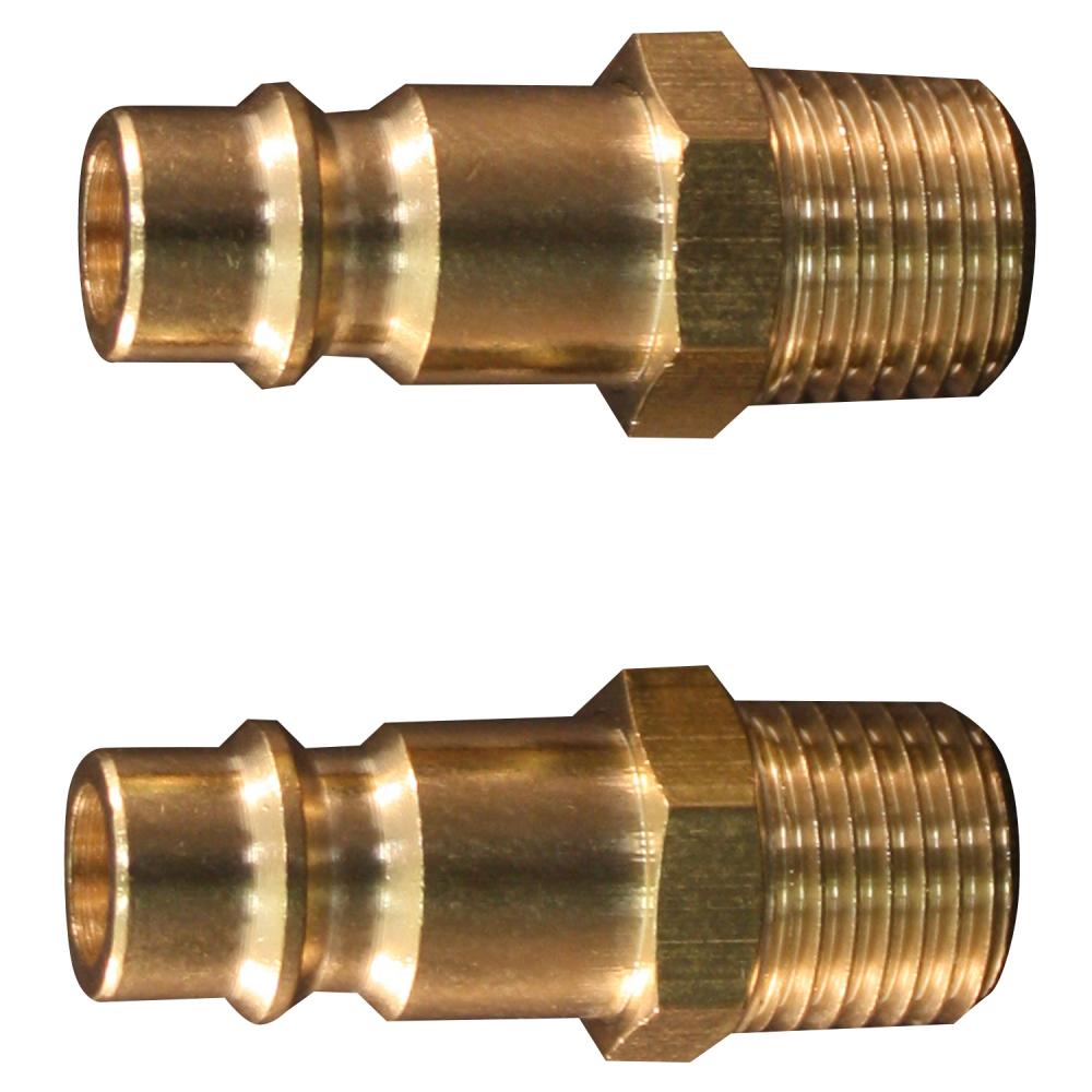 1/4&#34; MNPT HIGHFLOWPRO™ V-Style/European Interchange Brass Air Plug Fitting (High Volume Low Pres