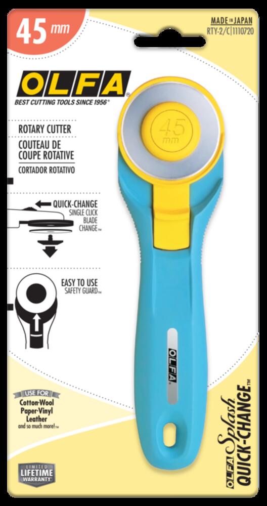 OLFA 45mm RTY-2/C Quick-Change Rotary Cutter, Aqua