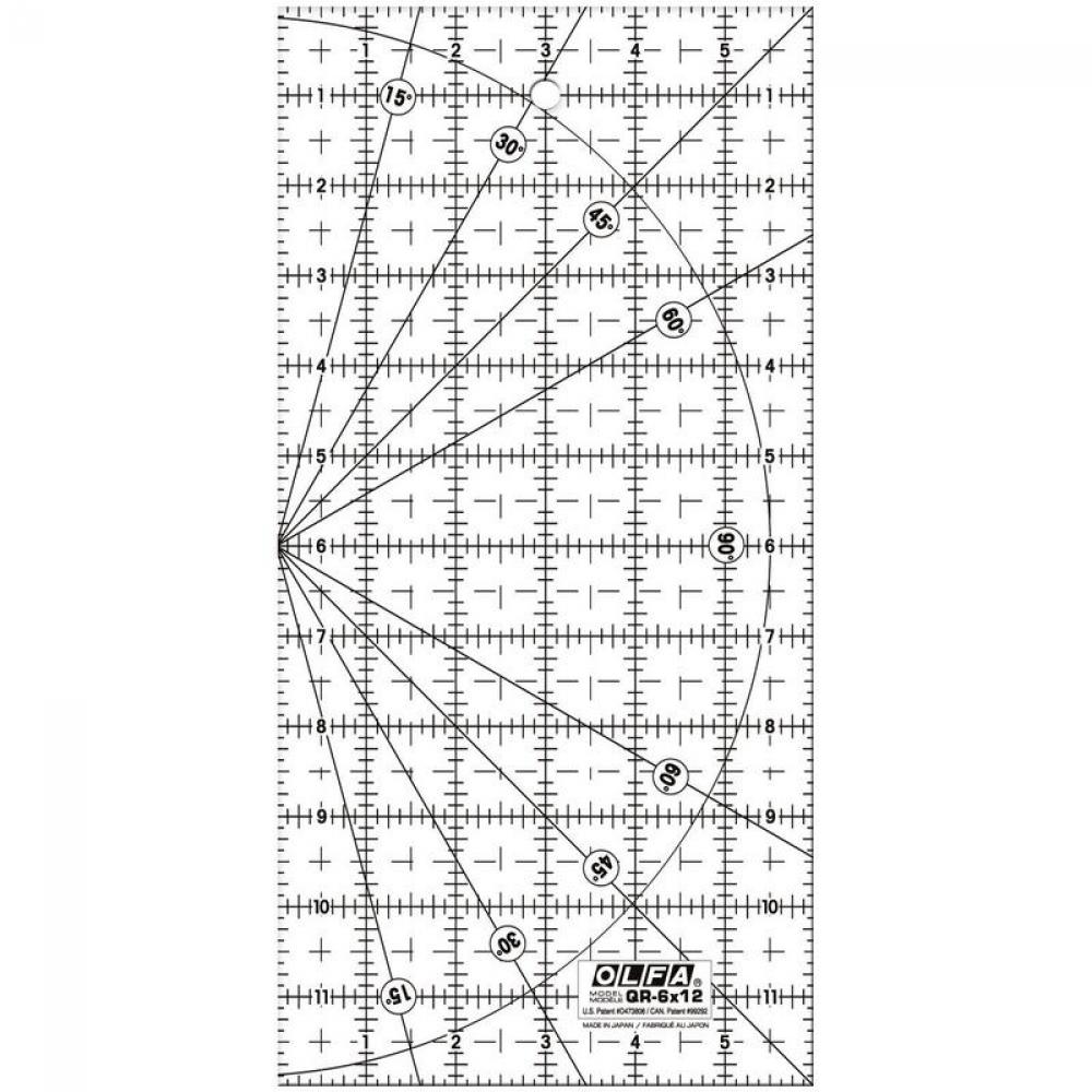 QR-6x12 Frosted Advantage™ Acrylic Ruler, 12&#34;