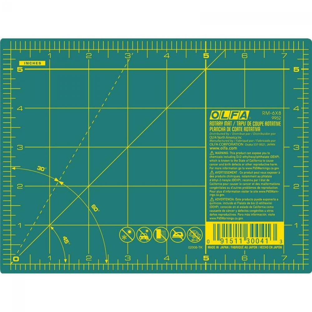 Double-Sided Self-Healing Rotary Mat, Green 6&#34; x 8&#34;