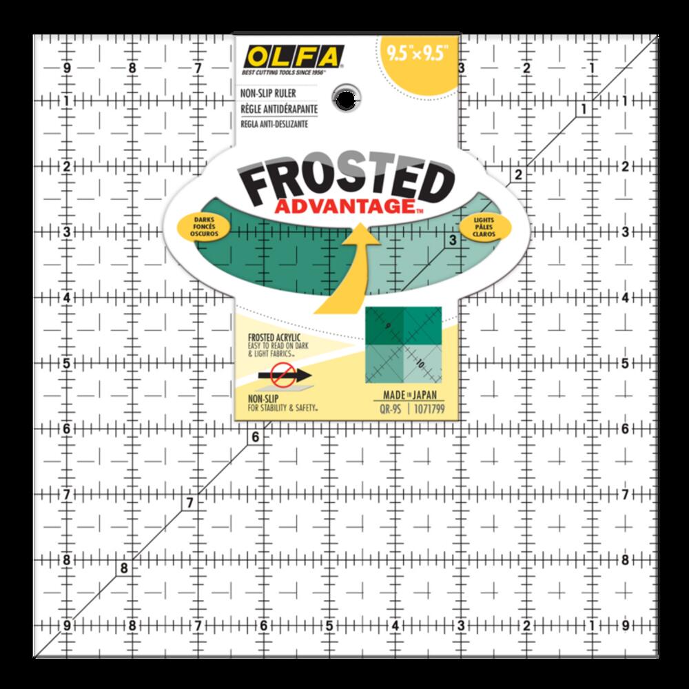 QR-9S Frosted Non-Slip Acrylic Ruler, 9-1/2&#34; Square